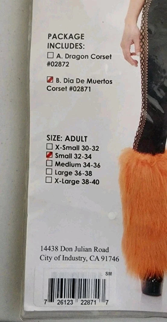 Charades Dia De Muertos Corset Adult Women's Costume Small 32-34 B2362