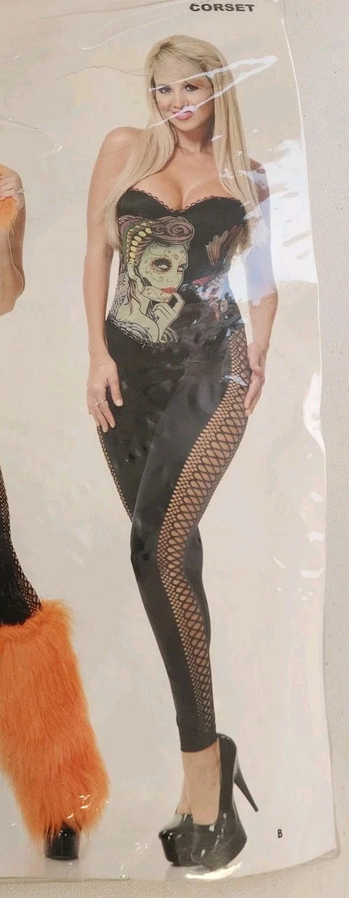 Charades Dia De Muertos Corset Adult Women's Costume Small 32-34 B2362