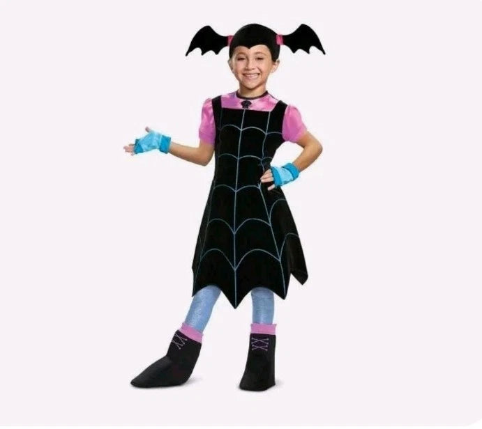 Toddler Deluxe Disney Vampirina Web Dress Girls Halloween Costume 3T-4T. B2787