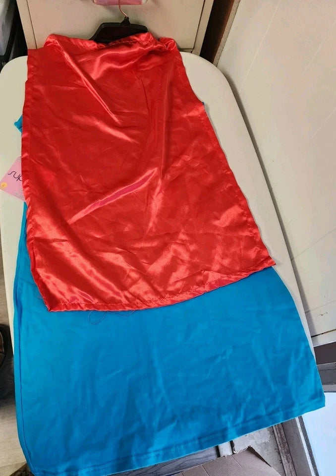 Supergirl Rhinestone Superman Tank with Cape Women's Medium B2654