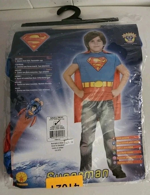 Superman Muscle Chest And Cape Costume Small 4-6 B2169